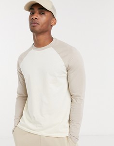 Бежевый лонгслив с рукавами реглан ASOS DESIGN-Мульти