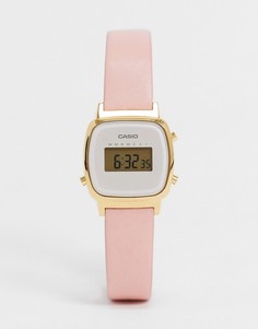 Часы с кожаным ремешком Casio LA670WEFL-4A2EF-Розовый