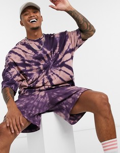 Oversized-футболка от комплекта с принтом тай-дай ASOS DESIGN-Фиолетовый