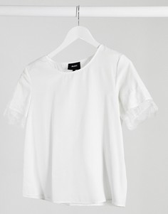 Белый топ с кружевной отделкой Object