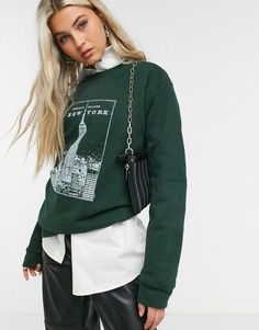 Зеленый свитшот Topshop