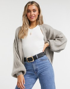 Коричневый oversized-кардиган ASOS DESIGN-Светло-бежевый