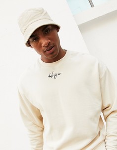 Бежевый свитшот в стиле oversized с логотипом ASOS Dark Future