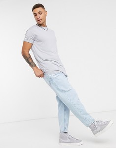Серая длинная футболка Topman-Серый