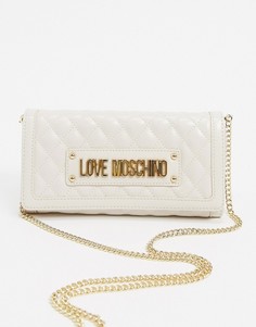 Стеганый кошелек с откидным клапаном Love Moschino-Кремовый