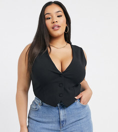Черный трикотажный жилет ASOS DESIGN Curve