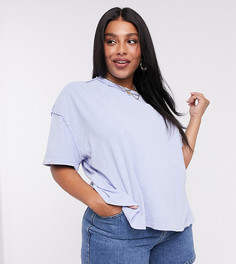 Голубая свободная футболка ASOS DESIGN Curve-Синий