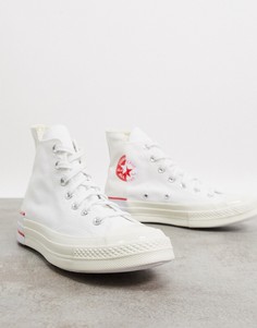 Высокие кеды со вставками белого/кремового цвета Converse Chuck 70 Rivals-Белый