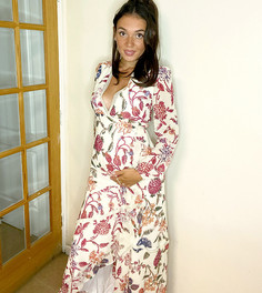 Платье макси с цветочным принтом и запахом Hope & Ivy Maternity-Мульти