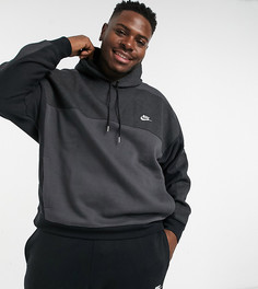 Черный худи в стиле колор блок Nike Plus Club