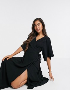 Черное платье миди с рукавами-кимоно Liquorish-Черный