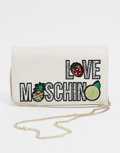 Сумка через плечо цвета слоновой кости с логотипом Love Moschino-Кремовый
