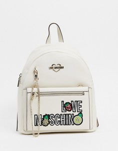 Рюкзак с логотипом Love Moschino-Кремовый