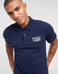 Поло с логотипом Jack & Jones-Темно-синий