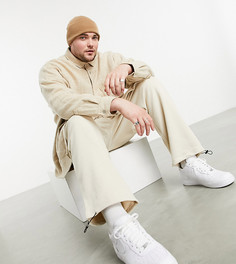 Бежевая клетчатая рубашка в стиле oversized на кнопках ASOS DESIGN Plus-Бежевый