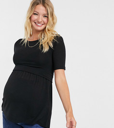 Черная футболка для кормления Mamalicious Maternity-Черный Mama.Licious