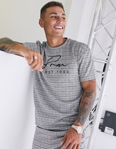 Серая футболка в клетку от комплекта Jack & Jones Premium эксклюзивно на ASOS-Серый