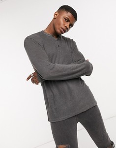 Серый лонгслив хенли AllSaints