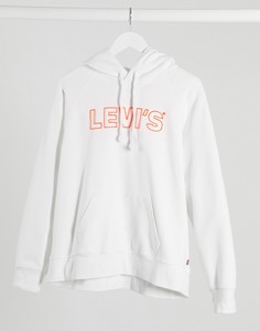 Худи белого цвета в стиле oversized с логотипом Levis-Белый Levis®