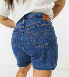 Синие джинсовые шорты Levis Plus 501-Синий
