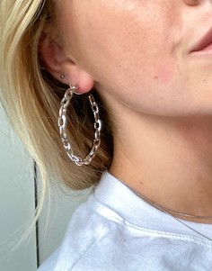 Серебристые серьги-кольца Topshop-Серебряный