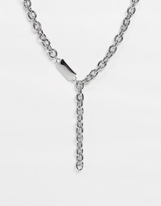 Серебристое ожерелье-цепочка Topshop-Серебряный
