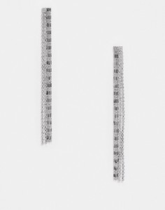 Серебристые серьги-подвески Topshop-Серебряный