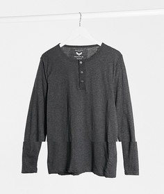 Темно-серый меланжевый лонгслив на пуговицах Brave Soul