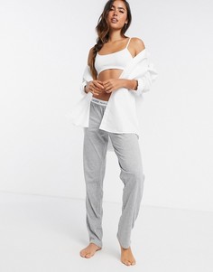 Серые меланжевые штаны для дома с логотипом на поясе LAUREN by Ralph Lauren-Серый
