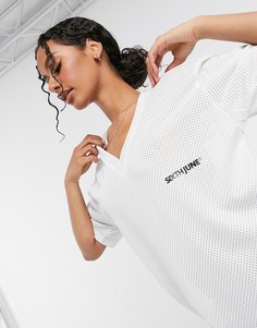Платье-футболка oversized с логотипом Sixth June-Белый