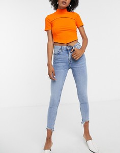 Джинсы с выбеленным эффектом Topshop-Синий