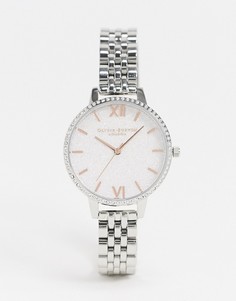 Серебристые наручные часы с блестящим циферблатом Olivia Burton-Серебряный