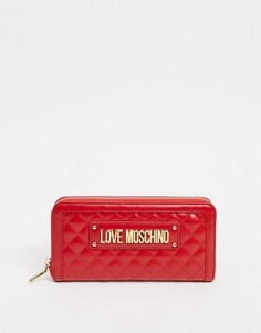 Большой стеганый кошелек красного цвета Love Moschino-Красный