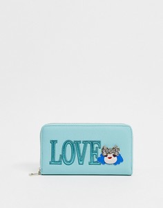 Голубой кошелек с логотипом "love" Love Moschino-Синий