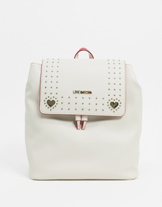Черный рюкзак с заклепками Love Moschino-Кремовый