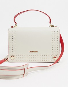 Сумка цвета слоновой кости с заклепками Love Moschino-Кремовый