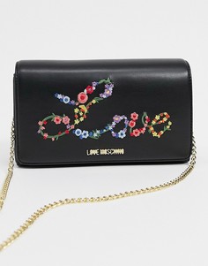 Черная сумка через плечо с логотипом Love Moschino-Черный