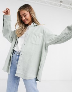 Серая флисовая куртка ASOS DESIGN-Коричневый