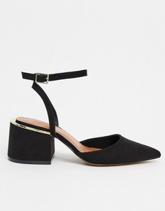 Черные туфли на блочном каблуке ASOS DESIGN-Черный