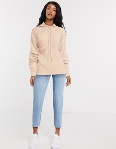 Худи в рубчик от комплекта In The Style x Lorna Luxe-Розовый