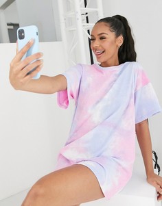 Oversized-платье с принтом тай-дай Saint Genies-Мульти