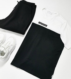Белая футболка с логотипом Calvin Klein Big and Tall-Черный