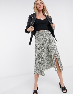Юбка с черно-белым анималистичным принтом Topshop-Мульти