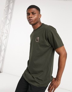 Футболка цвета хаки с логотипом Carhartt WIP-Зеленый