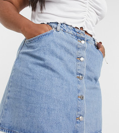 Синяя джинсовая юбка ASOS DESIGN Curve-Синий