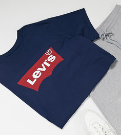 Темно-синяя футболка с логотипом в форме летучей мыши Levis Big & Tall-Темно-синий Levis®
