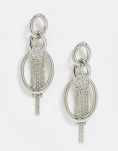 Серебристые серьги-подвески ASOS DESIGN-Серебряный