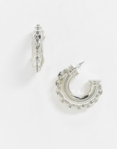 Серебристые серьги-кольца ASOS DESIGN-Серебряный
