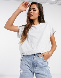 Белая меланжевая oversized-футболка ASOS DESIGN-Белый