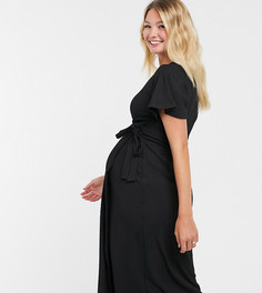 Черное фактурное платье миди ASOS DESIGN Maternity-Черный